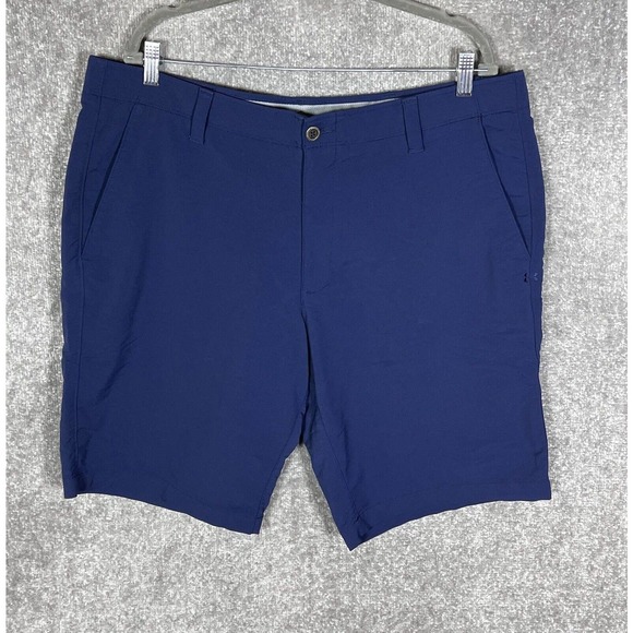 Under Armour Heatgear Loose Chino Shorts Mens Size 40 Stretch Blue Pockets - Picture 1 of 11